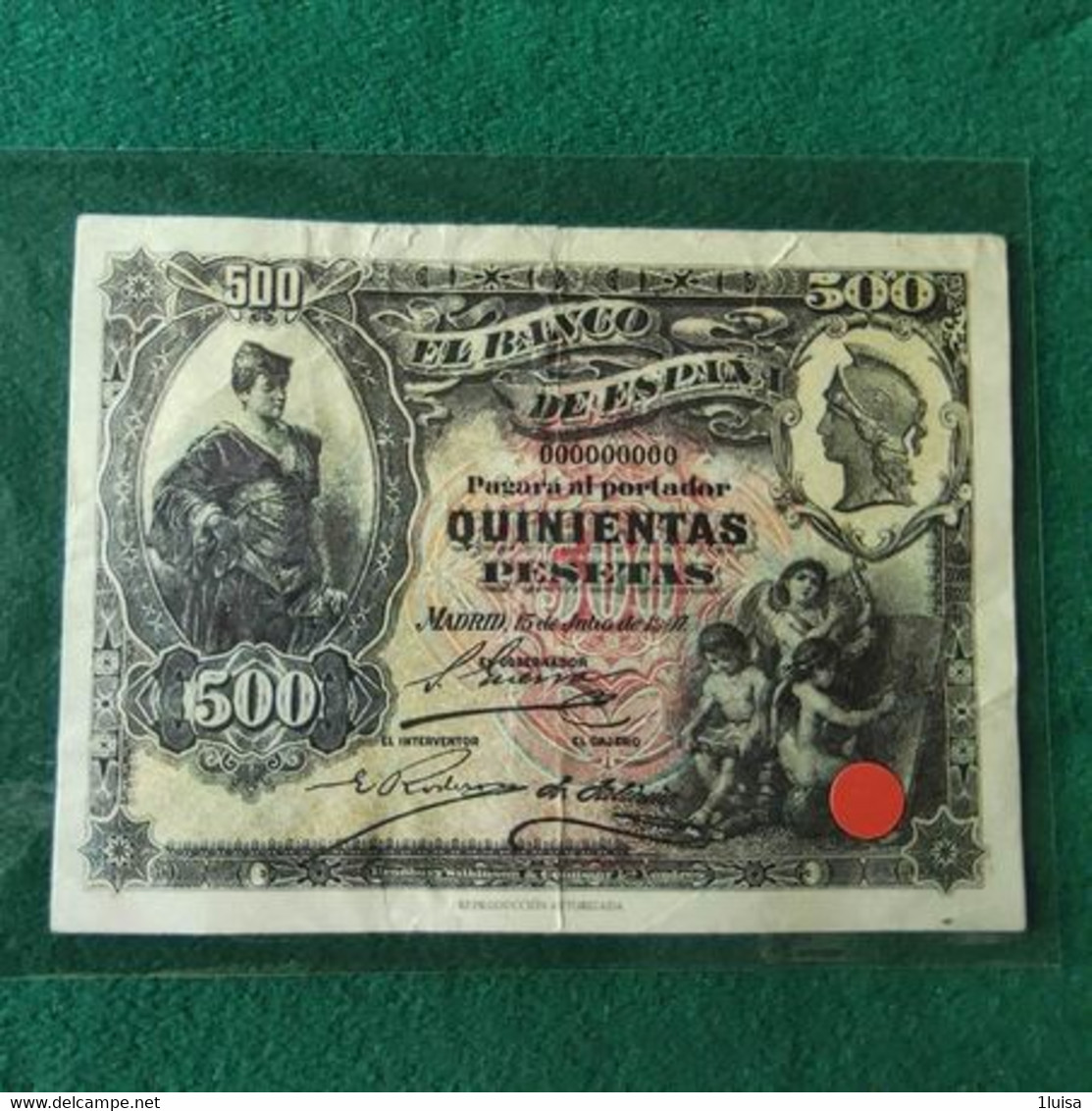 SPAGNA 500 Pesetas 1907 COPY - 100 Peseten