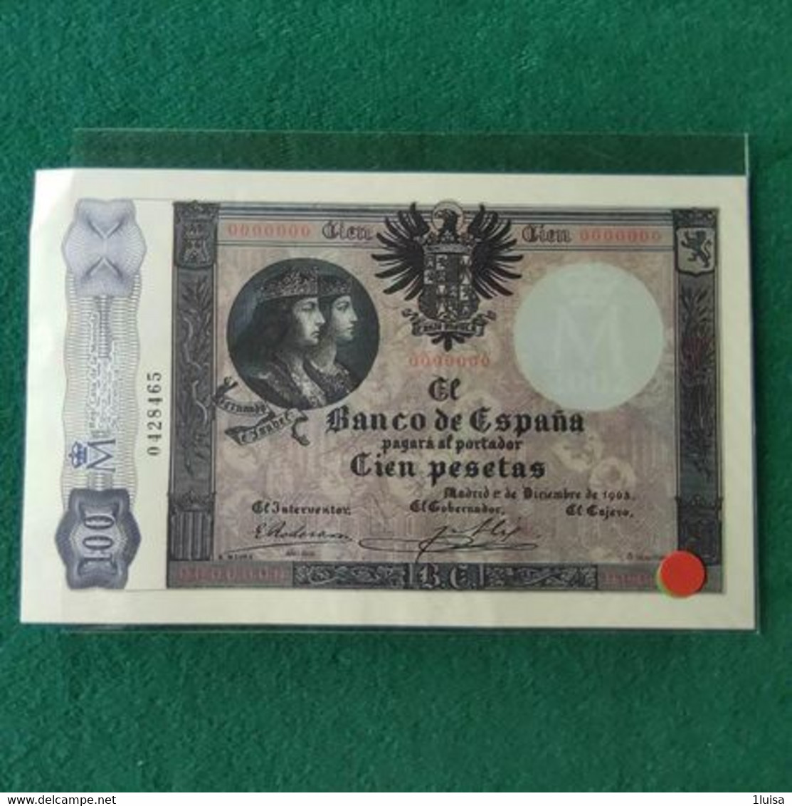 SPAGNA 100 Pesetas 1908 Copy - 100 Pesetas