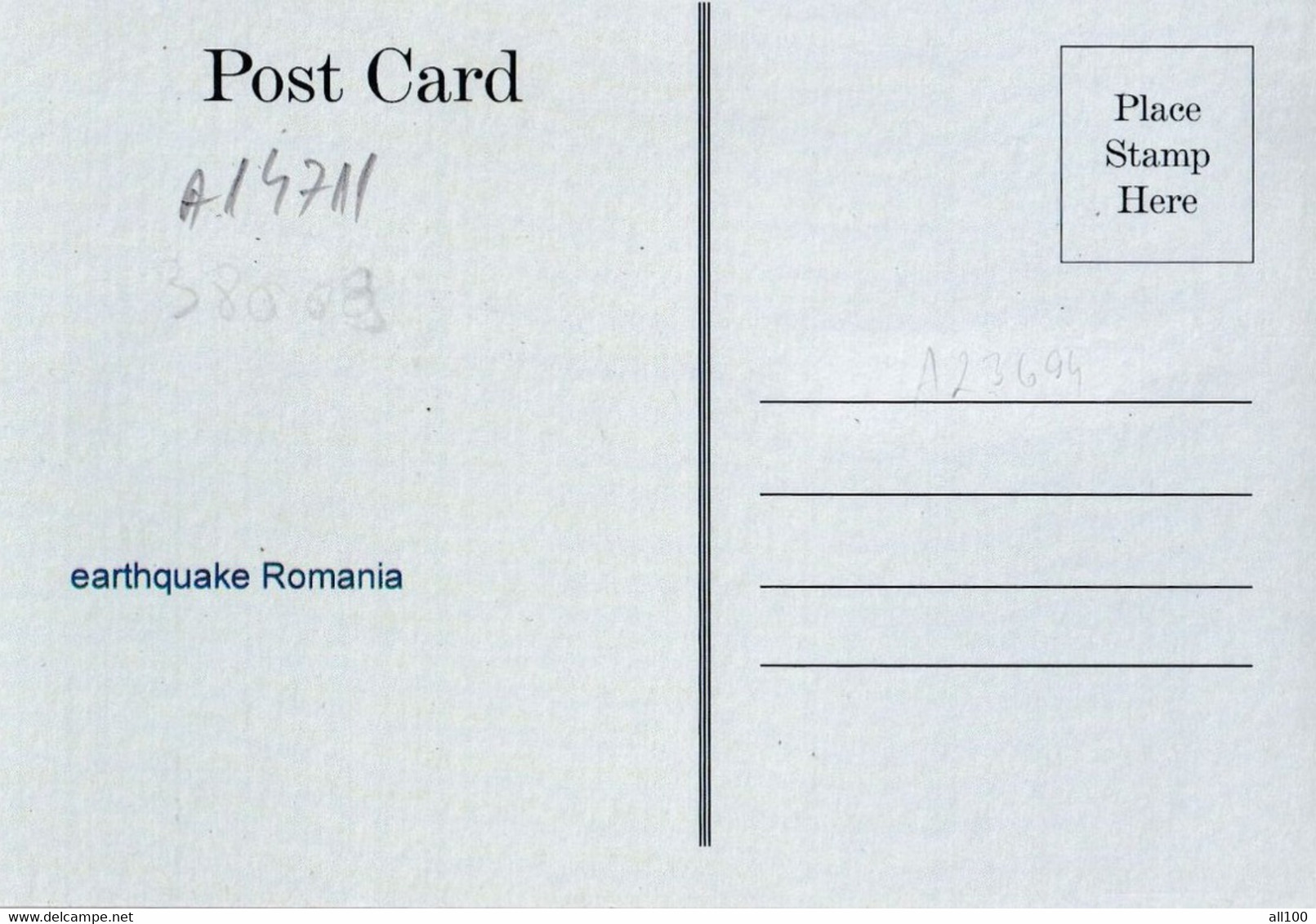 A14711 - EARTHQUAKE ROMANIA  AND DICTATOR NICOLAE CEAUSESCU  POSTCARD - Personnages