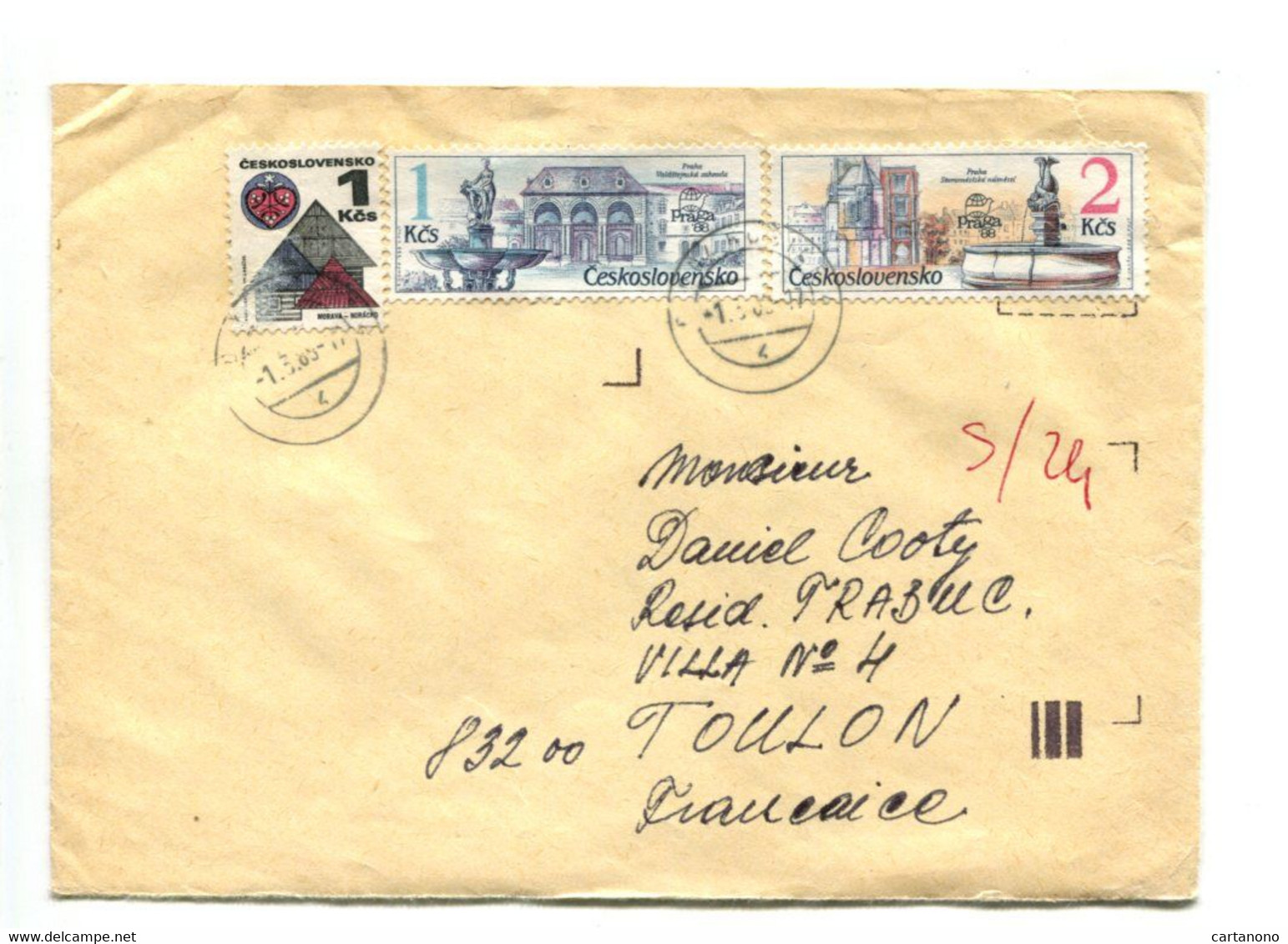 TCHECOSLOVAQUIE 1985 - Affr. Sur Lettre Pour La France - - Other & Unclassified