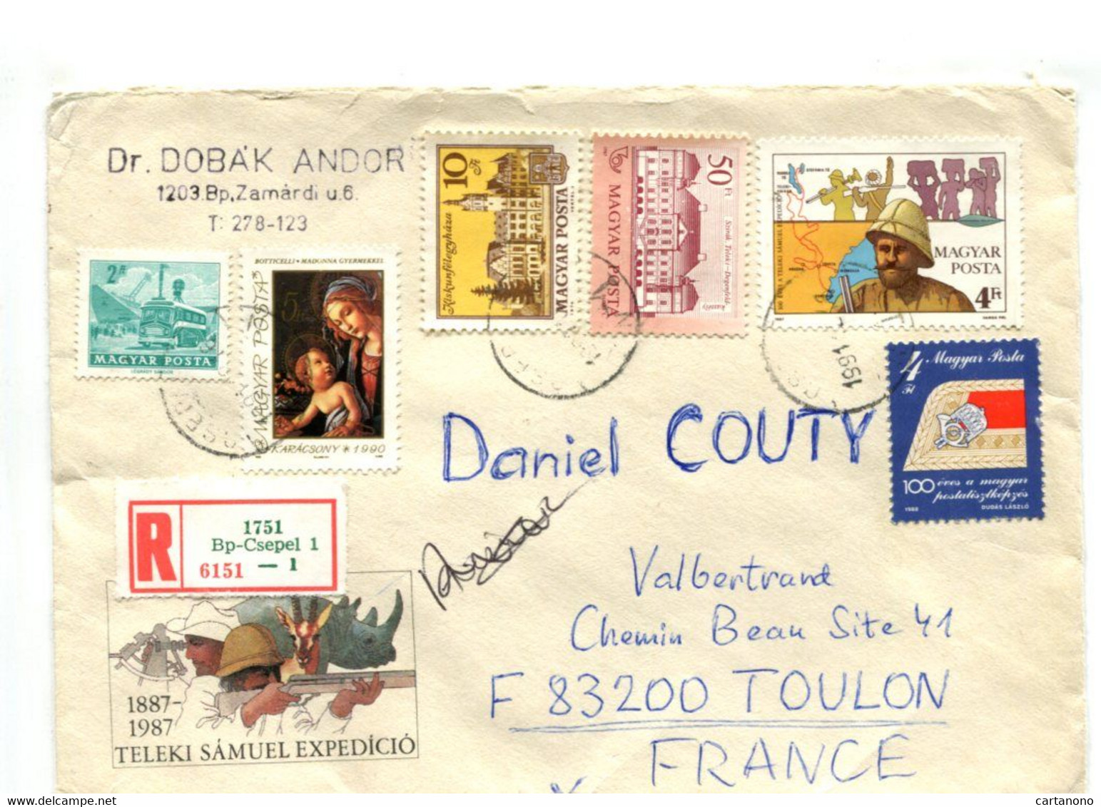 HONGRIE 1991 - Affr. Sur Lettre Recommandée Pour La France - Storia Postale