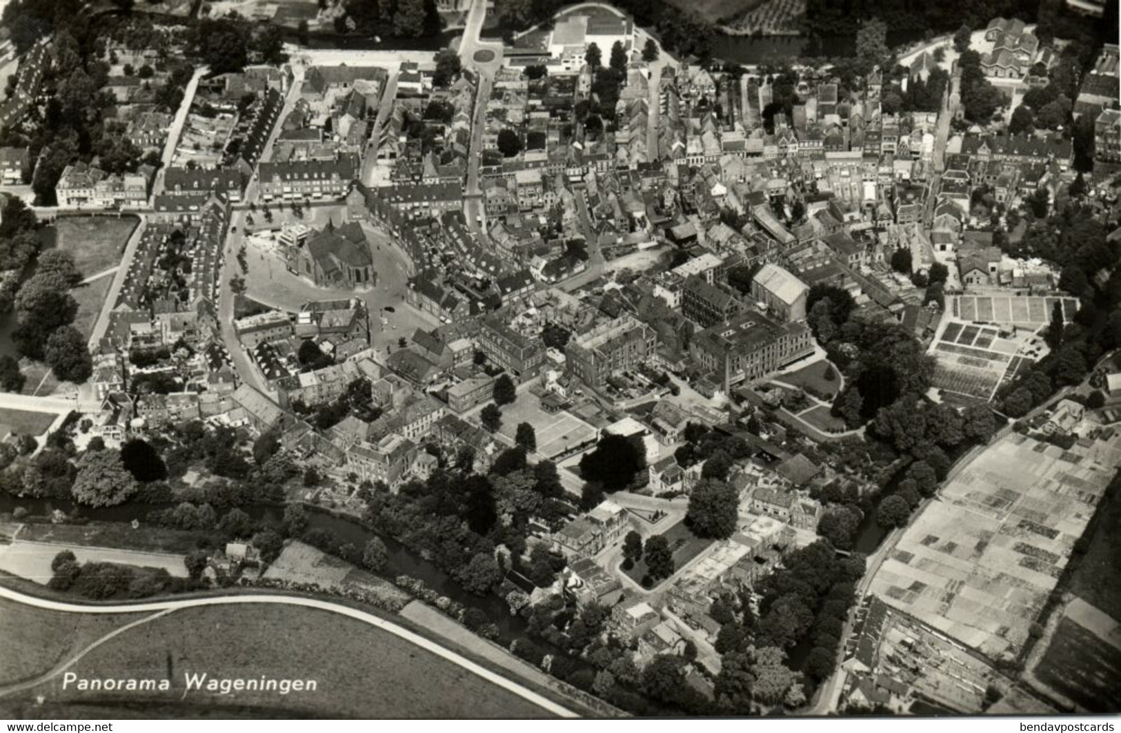 Nederland, WAGENINGEN, KLM Aerocarto Panorama (1950s) Ansichtkaart - Wageningen