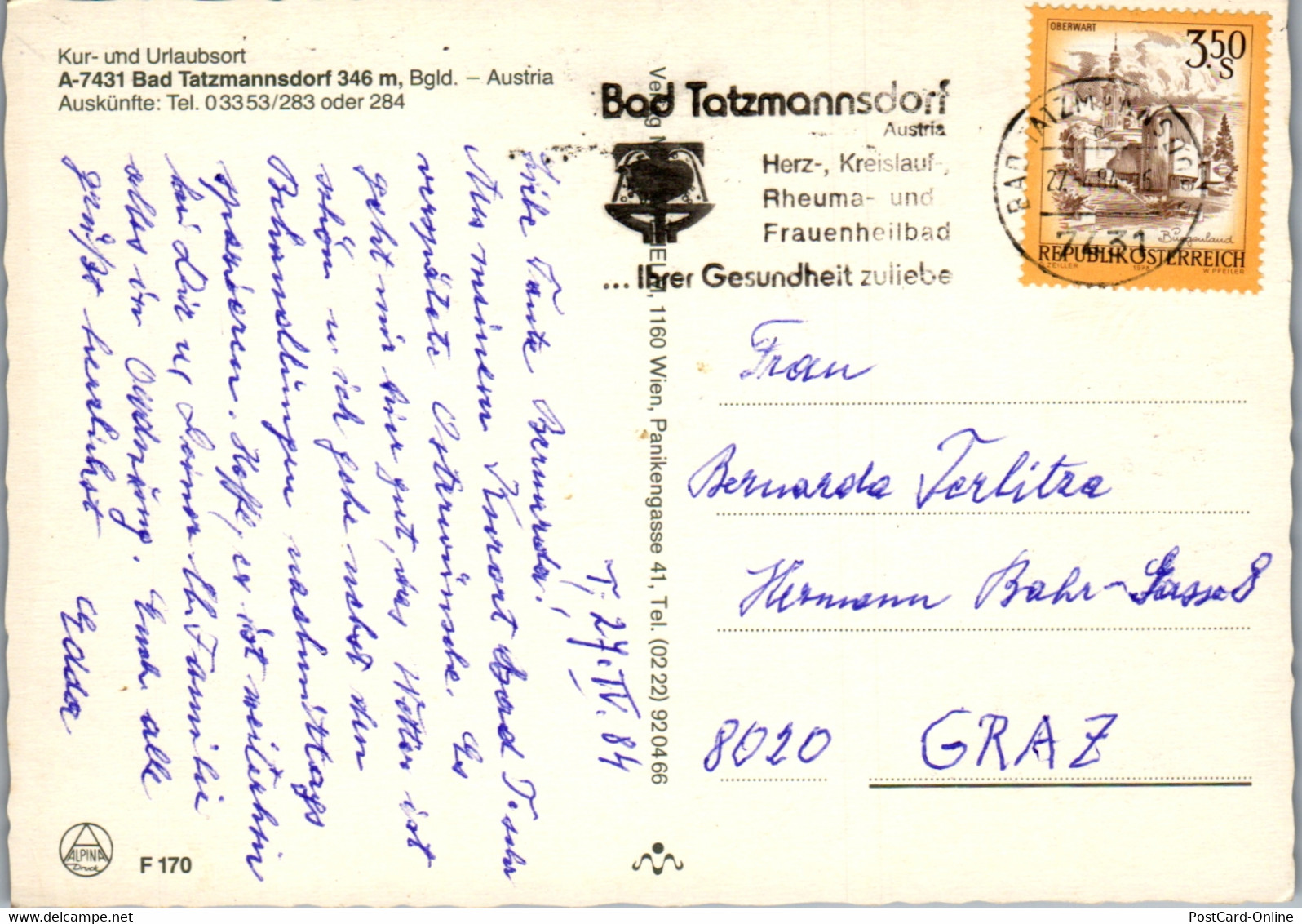 22762 - Burgenland - Bad Tatzmannsdorf , Freilichtmuseum , Mehrbildkarte - Gelaufen 1984 - Oberwart