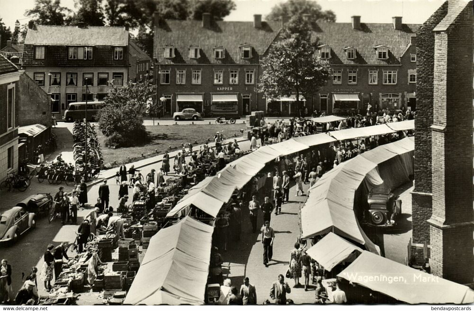 Nederland, WAGENINGEN, Markt (1950s) Ansichtkaart - Wageningen