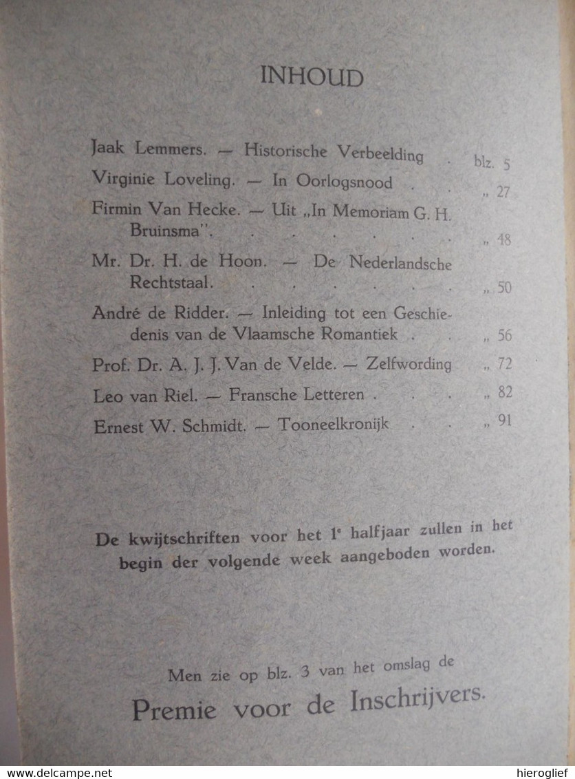 DE VLAAMSCHE GIDS Jaargang XI Nr 1 - 1922 Vlaanderen Loveling Oorlog Bruinsma Rechtstaal Romantiek Zelfwording Toneel - Histoire