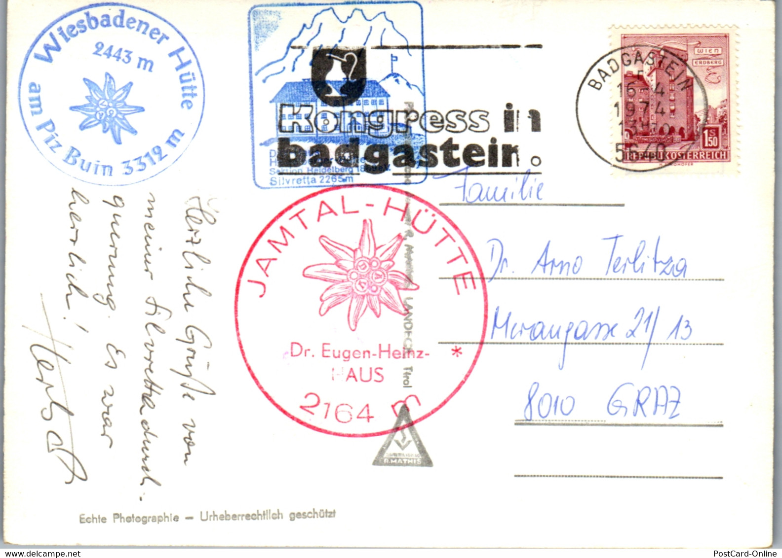 22918 - Tirol - Heidelbergerhütte , Silvretta , Larfeinerspitze , Heidelbergerscharte U. Spitze - Gelaufen 1974 - Ischgl