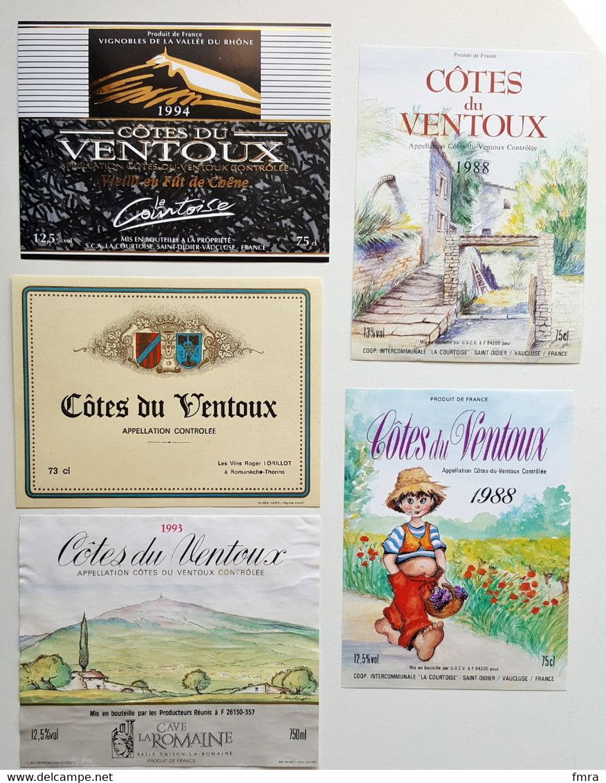 Lot De 23 Etiquettes De Vin - COTES Du VENTOUX - ** Voir 5 Scans **   /ES15 - Côtes Du Ventoux