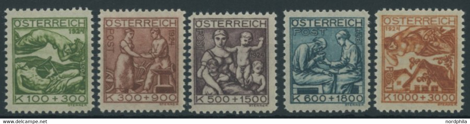 ÖSTERREICH 1918-1938 442-46 **, 1924, Jugend Und TBC-Fürsorge, Postfrischer Prachtsatz, Mi. 90.- - Other & Unclassified