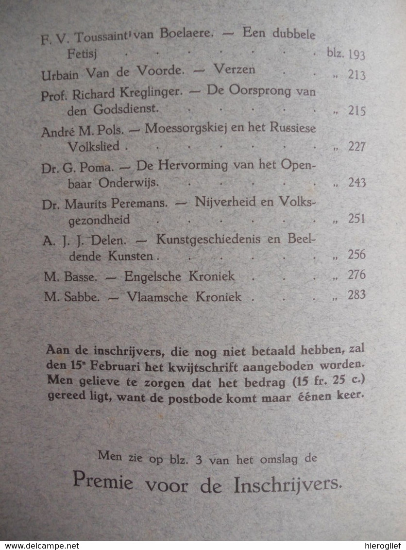 DE VLAAMSCHE GIDS Jaargang XI Nr 3 - 1922 Vlaanderen Fetisj Verzen Godsdienst Beeldende Kunst Onderwijs Volkslied - Histoire