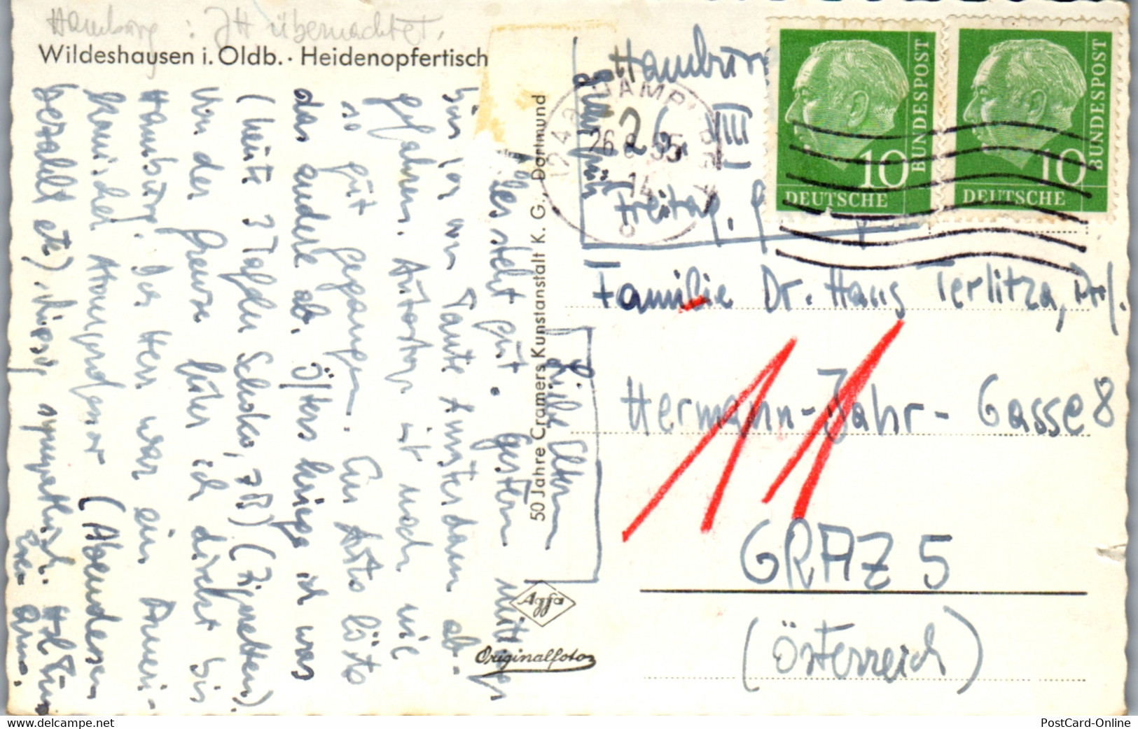 23105 - Deutschland - Wildeshausen , Heidenopfertisch - Gelaufen 1955 - Wildeshausen
