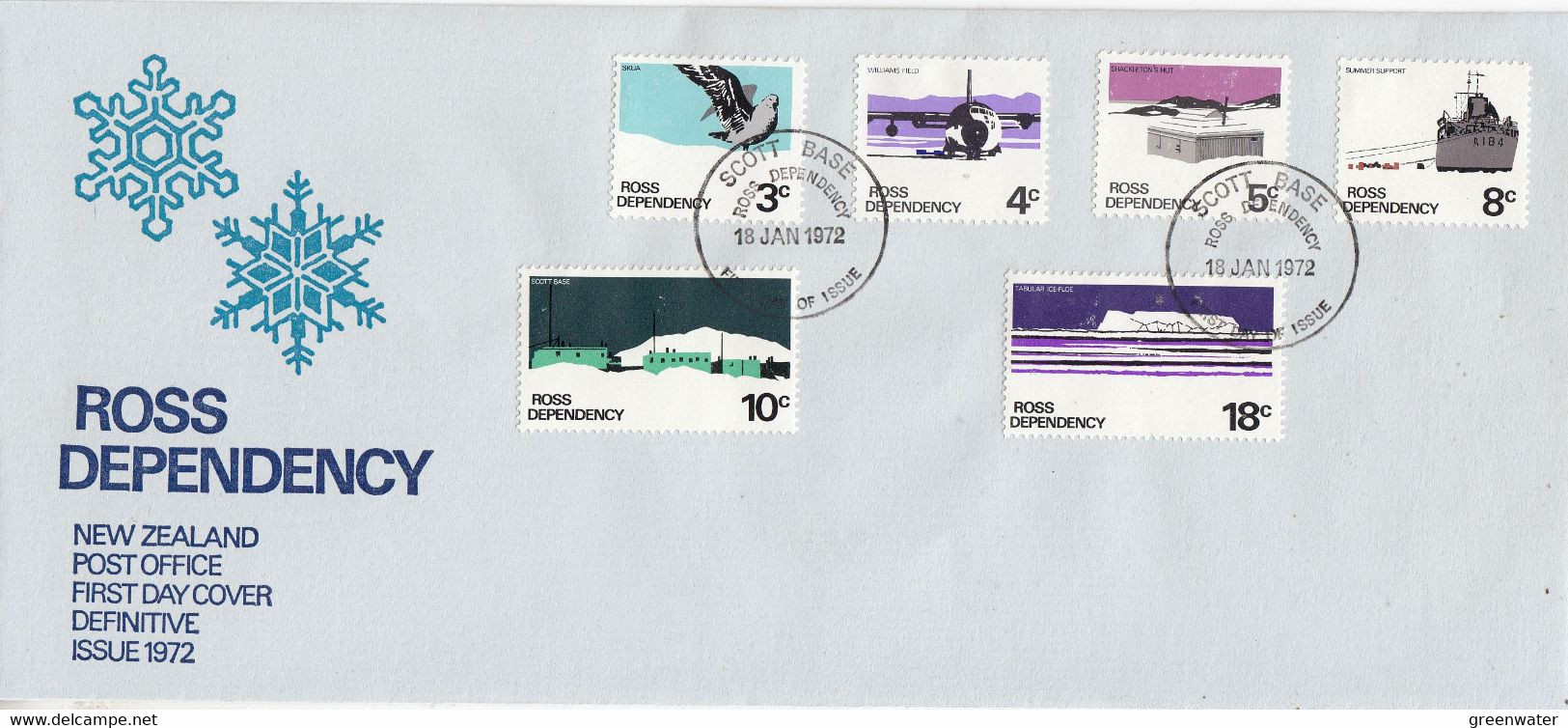 Ross Dependency 1972 Definitives 6v FDC (ROF169) - FDC