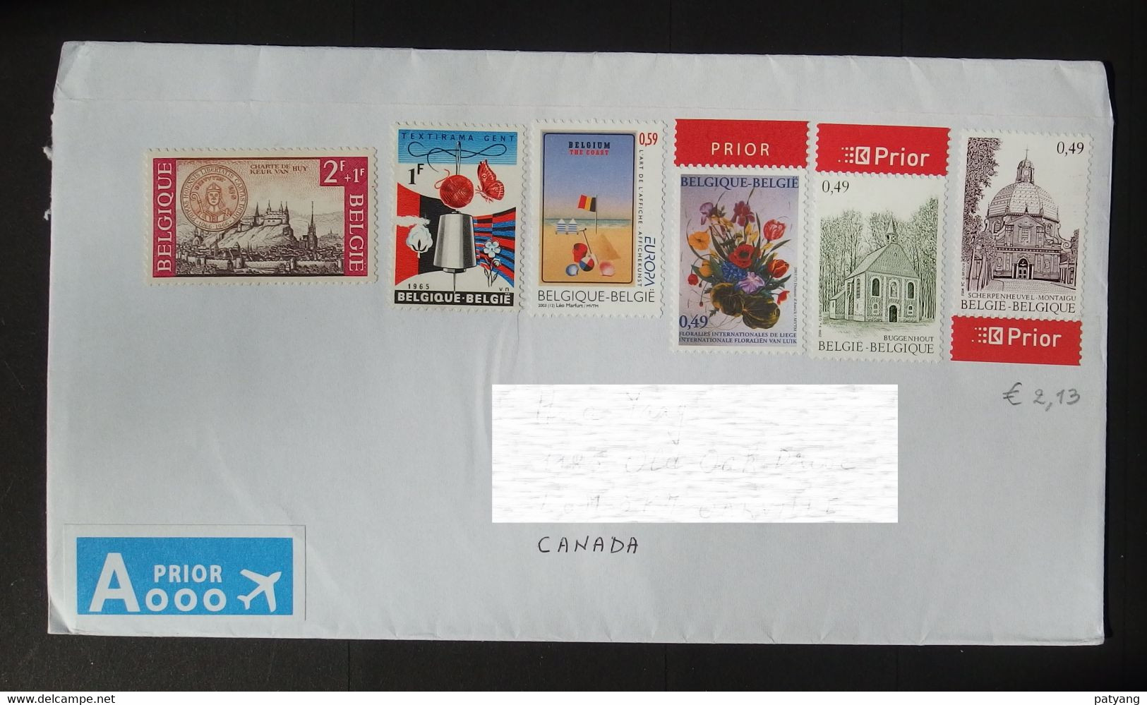 2021 Belgium To Canada Cover - Storia Postale