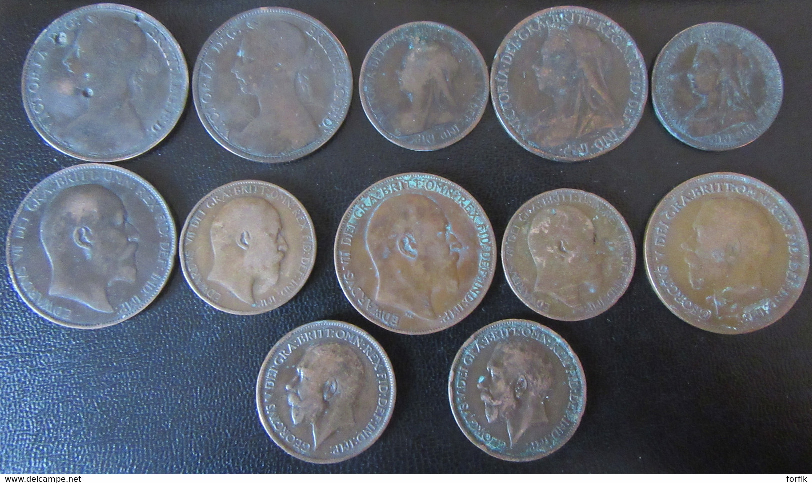 Great-Britain - 12 Monnaies 1/2 Et One Penny Victoria / Edwaard VII Entre 1883 Et 1918 - Sammlungen