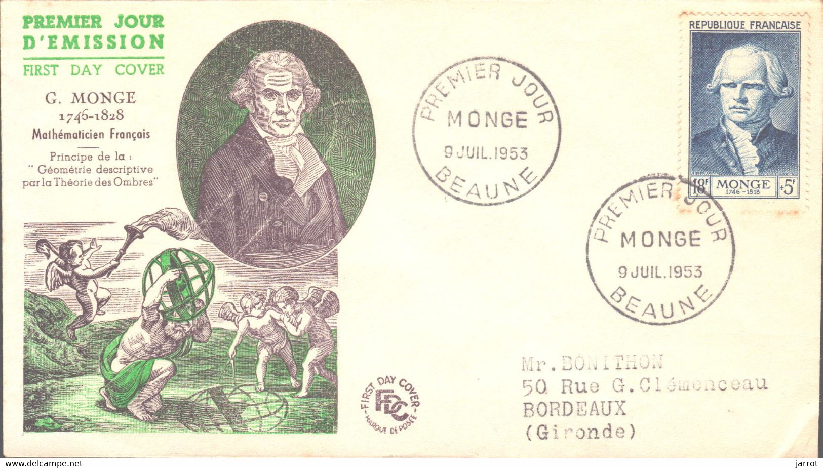 FDC N° 946 à 950 Série Grands Hommes - 1950-1959