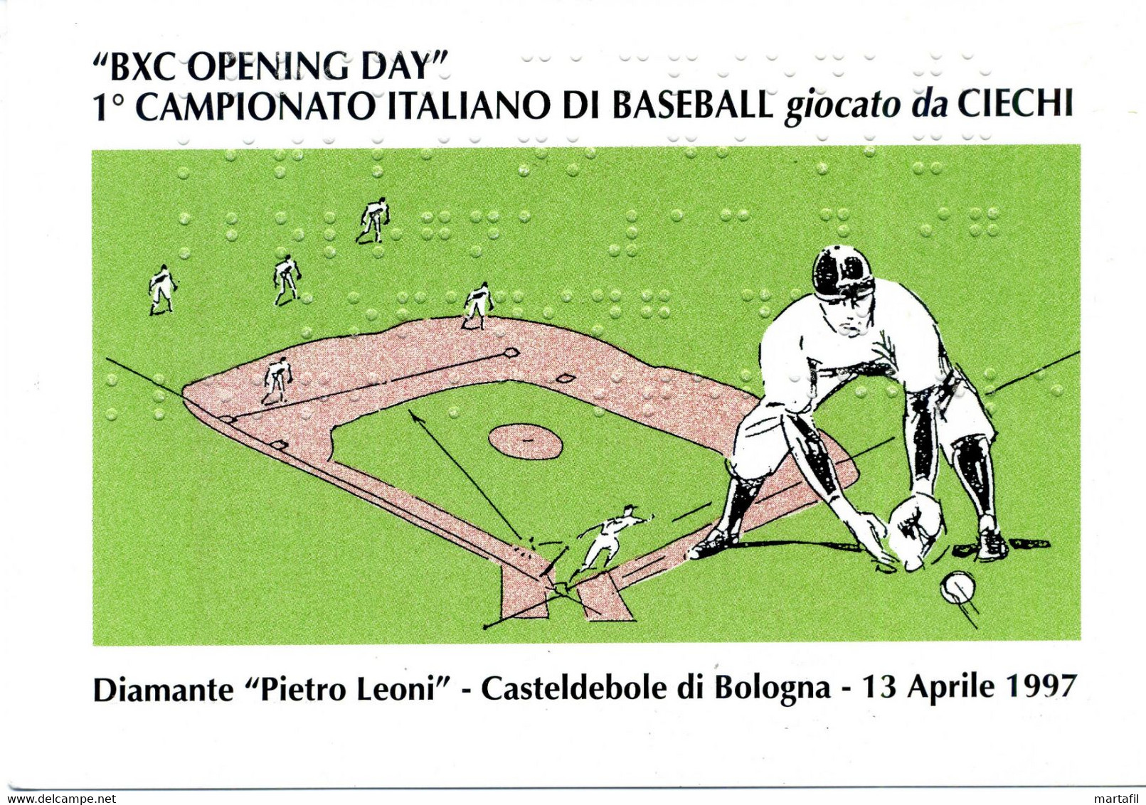 BASEBALL Cartolina - 1° Campionato Italiano Di Baseball Giocato Da Ciechi - Honkbal