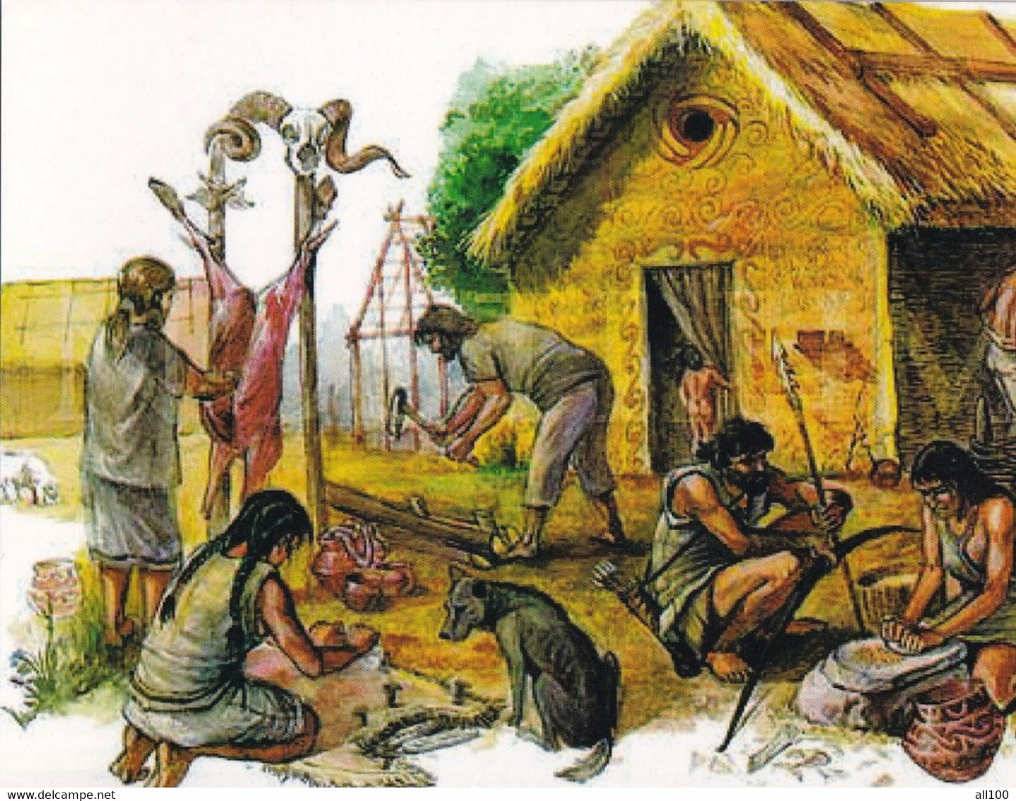 A14807 - PREHISTORY PEOPLE FARMERS HOUSE - Prehistorie