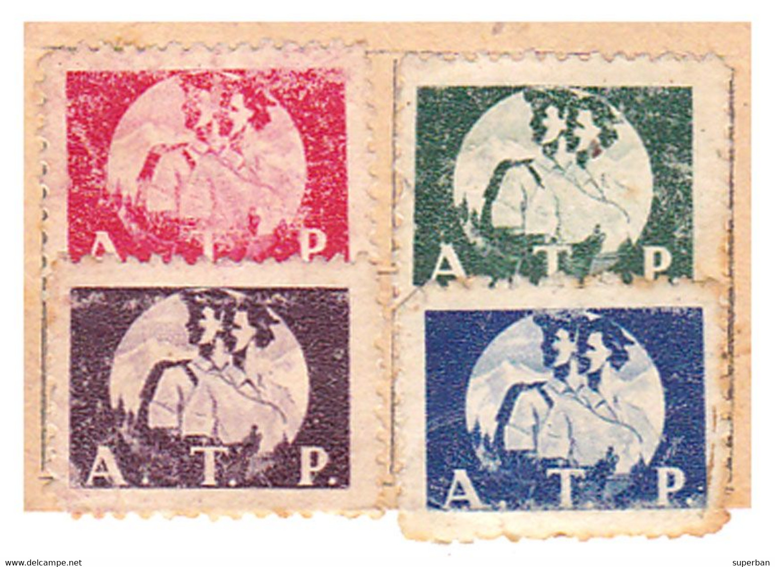 ASOCIATIA TURISMUL POPULAR / POPULAR TOURING ASSOCIATION - CARTE De MEMBRE - 4 TIMBRES - 1949 - CINDERELLA - RRR (ai404) - Revenue Stamps