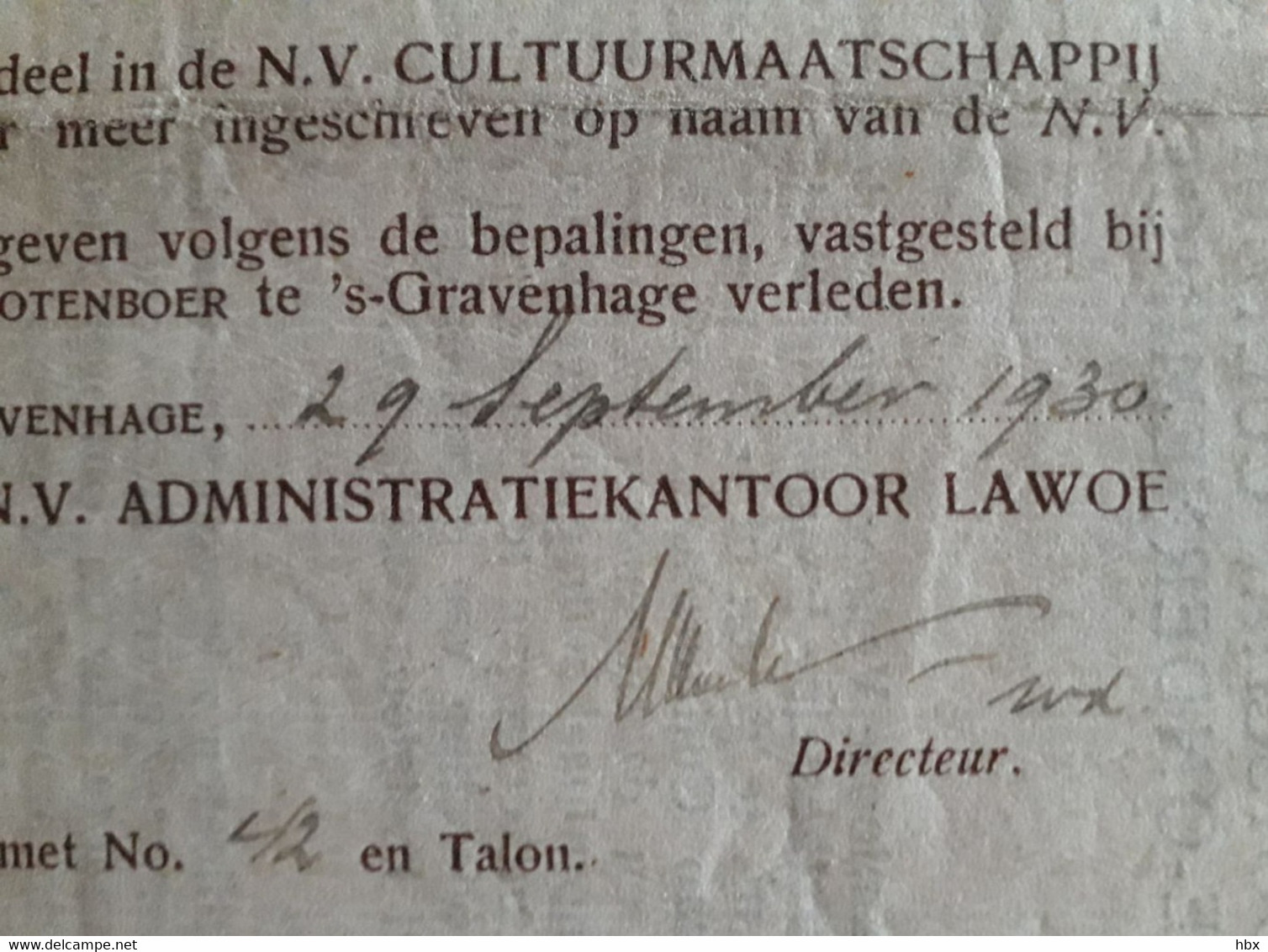 NV Cultuurmaatschappij Vereenigde Lawoe-ondernemingen - 1930 - Asie