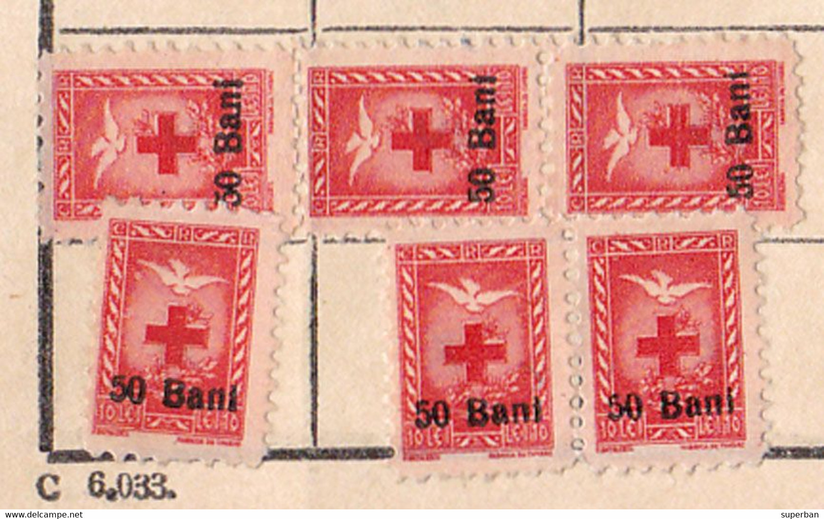 CRUCEA ROSIE / CROIX ROUGE / RED CROSS - DUES TICKET - 9 TIMBRES : 50 BANI / 10 LEI - 1952 / 1953 - CINDERELLA (ai406) - Revenue Stamps