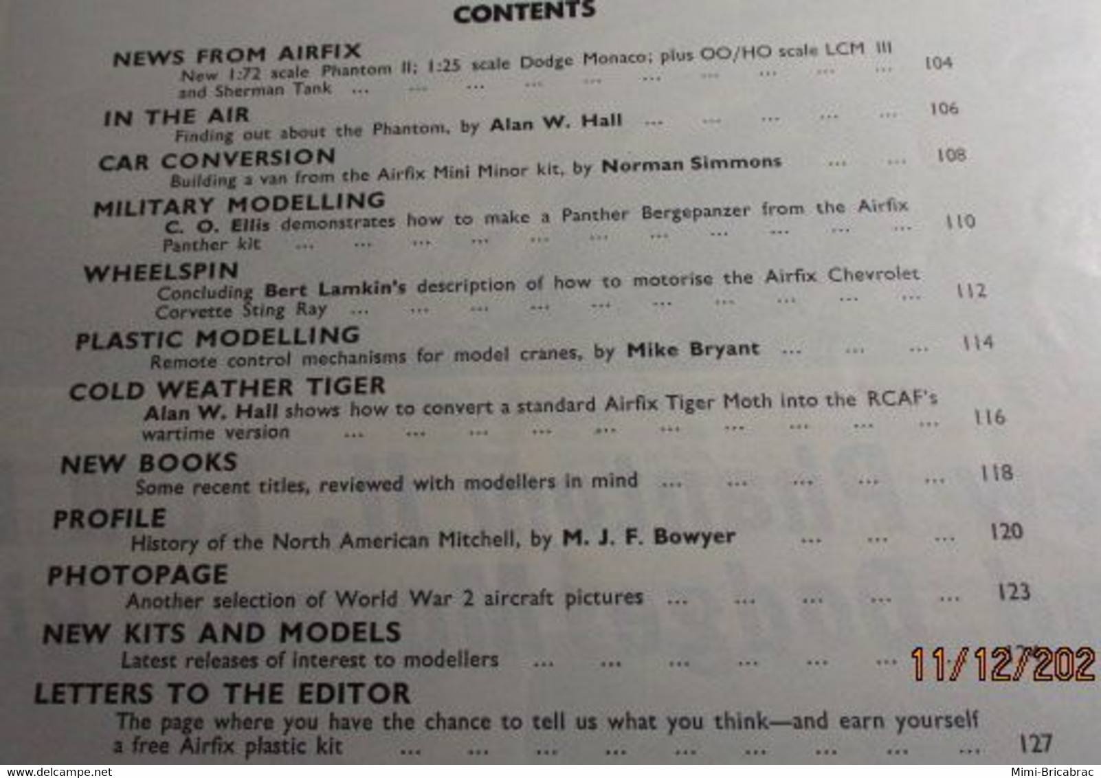 AIRFIXMAG2021 Revue Maquettisme En Anglais AIRFIX MAGAZINE De Décembre 1968 , TBE , Sommaire En Photo 3 - Grossbritannien