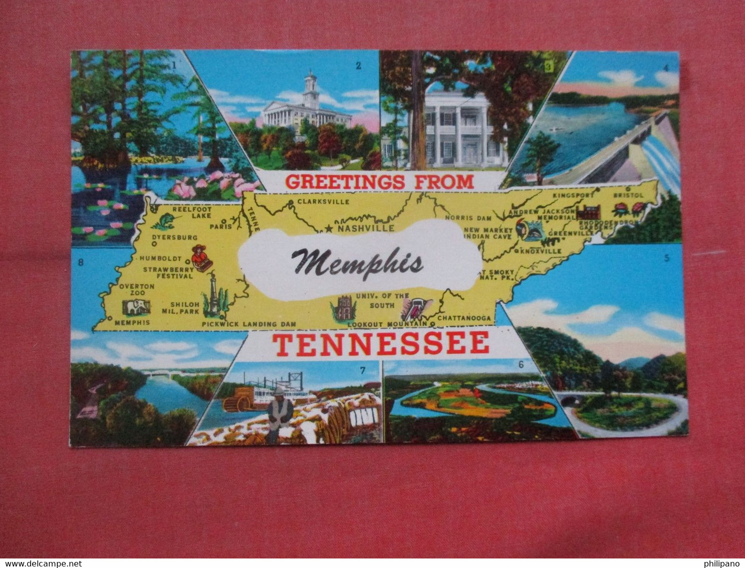 Map Greetings.  Memphis Tennessee > Memphis     Ref  5348 - Memphis