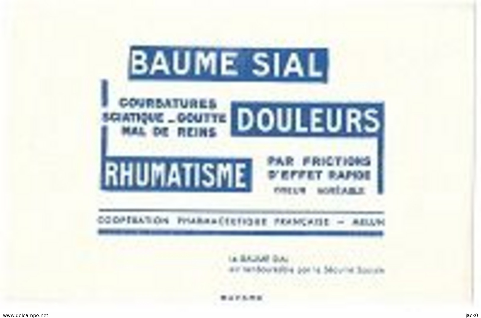 Buvard  Médical  BAUME  SIAL - Collections, Lots & Séries