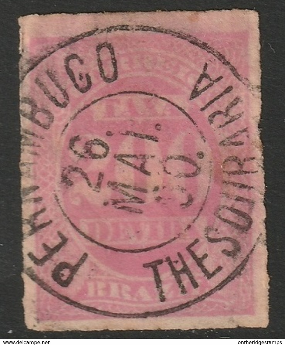 Brazil 1889 Sc J5 Bresil Yt Taxe 5 Postage Due Used Pernambuco Cancel Stained - Postage Due