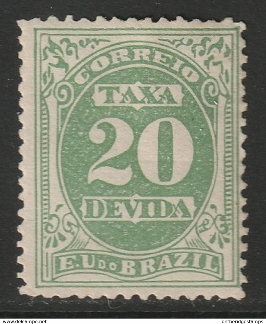 Brazil 1895 Sc J19c Bresil Yt Taxe 19 Postage Due MH* Disturbed Gum - Strafport