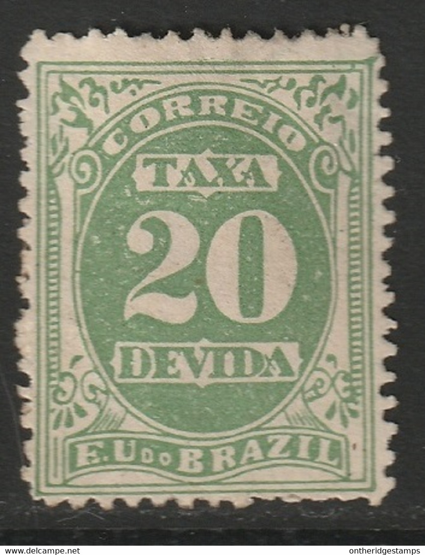 Brazil 1895 Sc J19c Bresil Yt Taxe 19 Postage Due MH* Disturbed Gum - Timbres-taxe