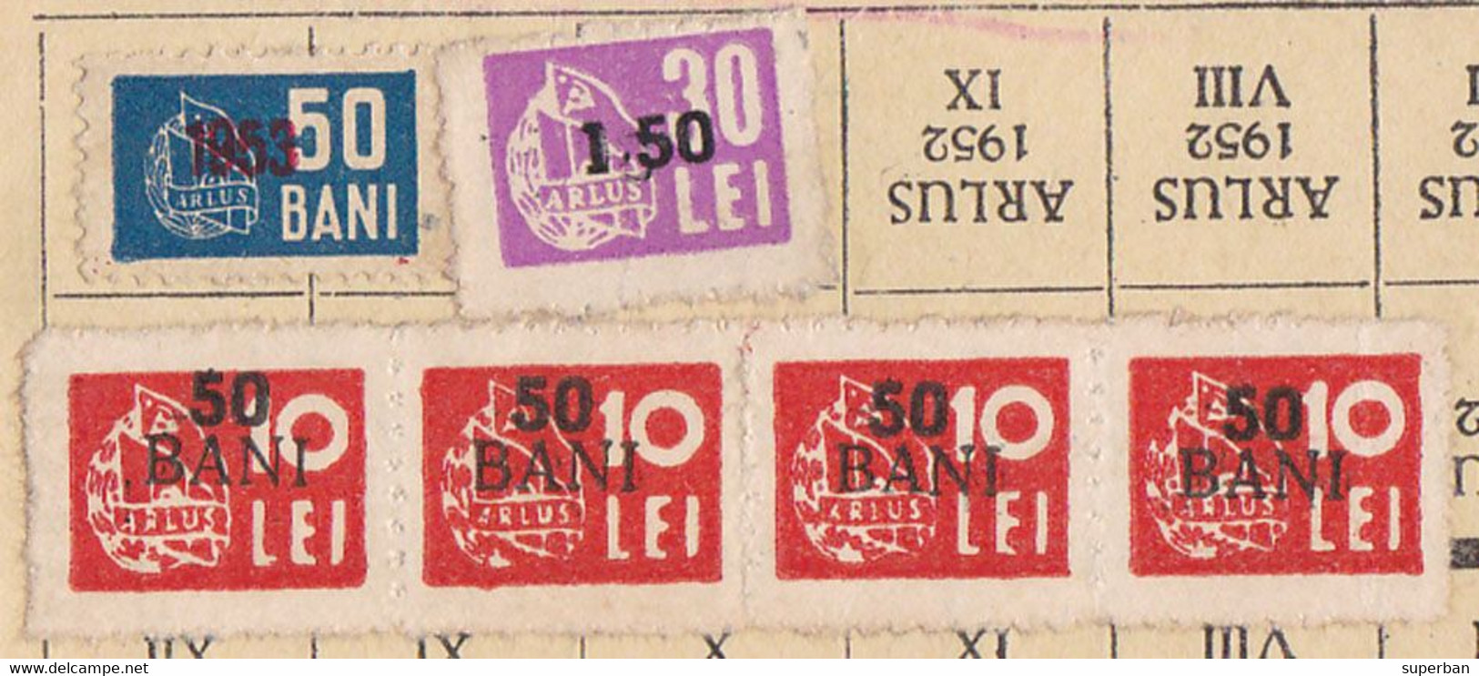 ARLUS / ASOCIAŢIA ROMÂNĂ PENTRU STRÂNGEREA LEGĂTURILOR CU U.R.S.S. - DUES TICKET - 1952 - CINDERELLA STAMPS (ai408) - Fiscale Zegels