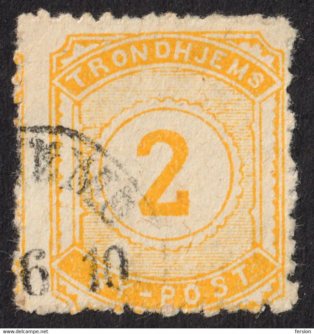 Trondheim NORWAY 1870 PARCEL PACKET Tax Revenue Stamp TRONDHJEM - Local BT POST - Used - Paketmarken