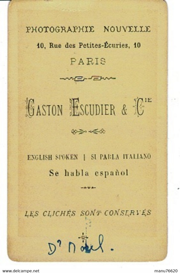 PHOTO Portrait : Docteur Morel - Photographe Gaston Escudier & Cie, 10 Rue Des Petites- écuries.10è PARIS. - Antiche (ante 1900)