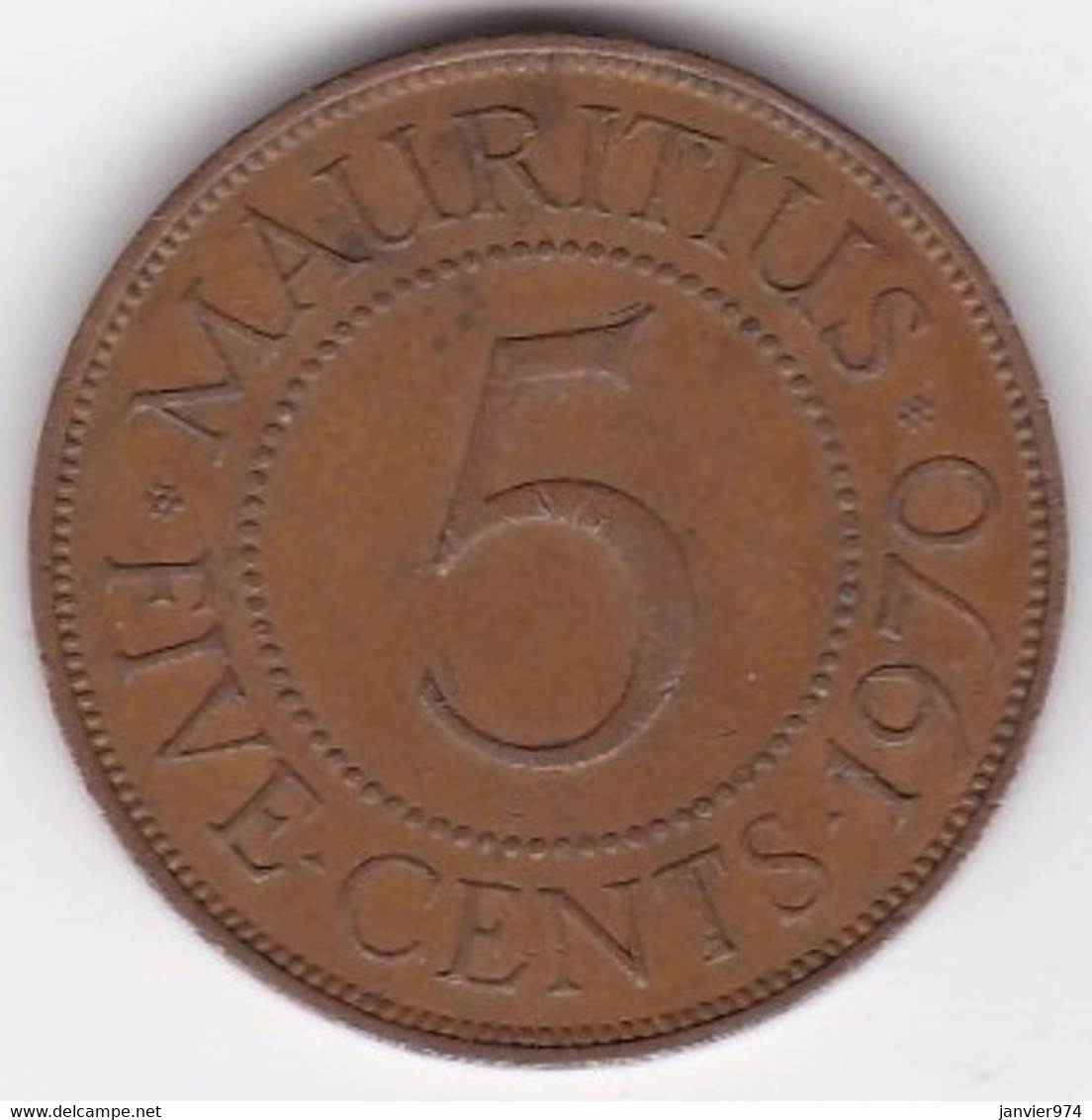 Ile Maurice , 5 Cents 1964 , Elizabeth II, KM# 34 - Mauricio
