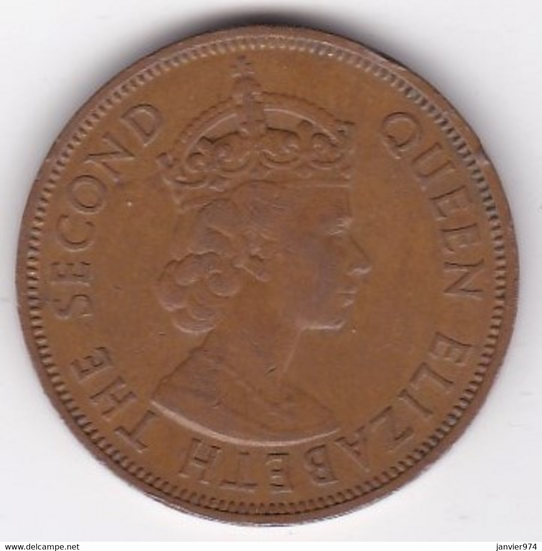 Ile Maurice , 5 Cents 1964 , Elizabeth II, KM# 34 - Mauricio