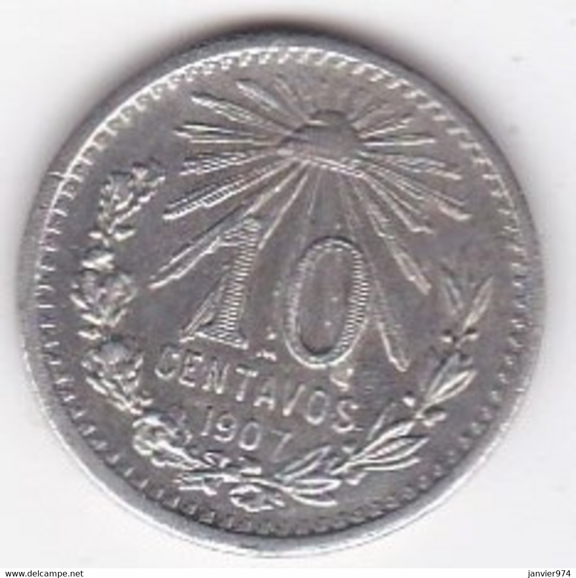 Mexique 10 Centavos 1907 , En Argent , KM# 428 , SUP/XF - Mexiko