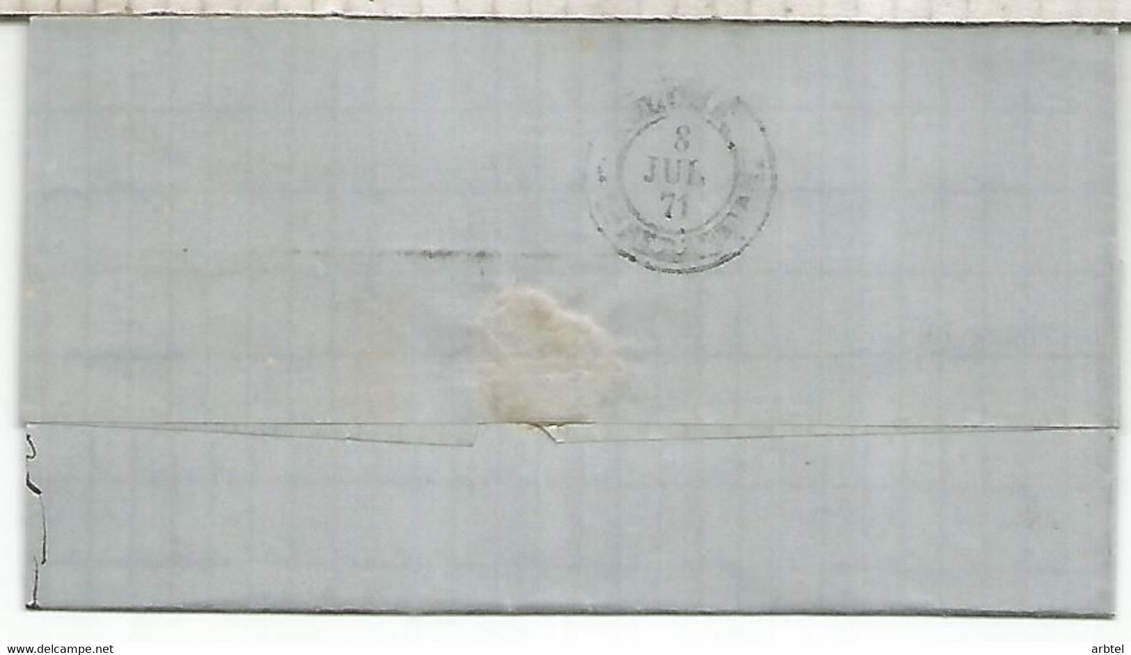 ENVUELTA A TOLOSA 1871 - Cartas & Documentos