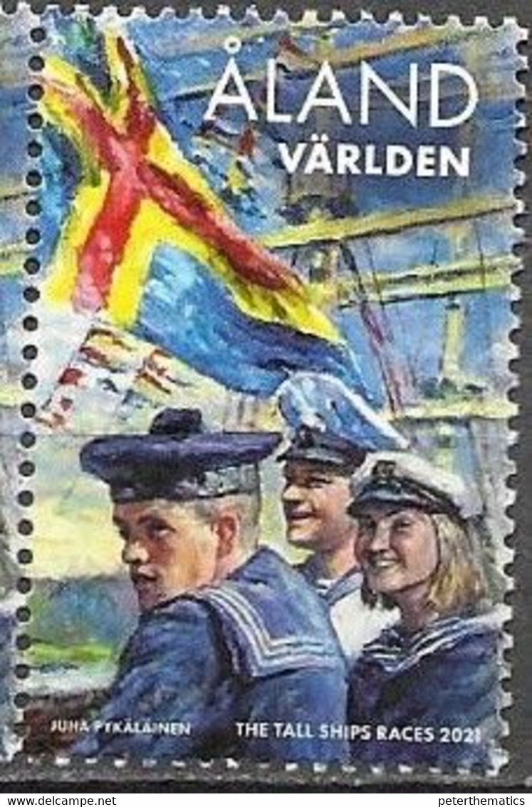 ALAND, 2021,THE TALL SHIPS RACE, FLAGS, 1v - Voile