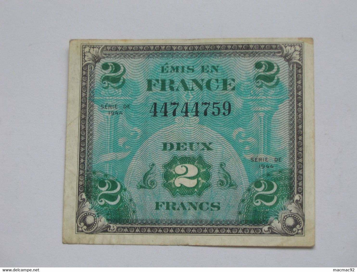 2 Francs - DRAPEAU FRANCE - Billet Du Débarquement -  Sans Série  **** EN ACHAT IMMEDIAT **** - 1944 Flagge/Frankreich