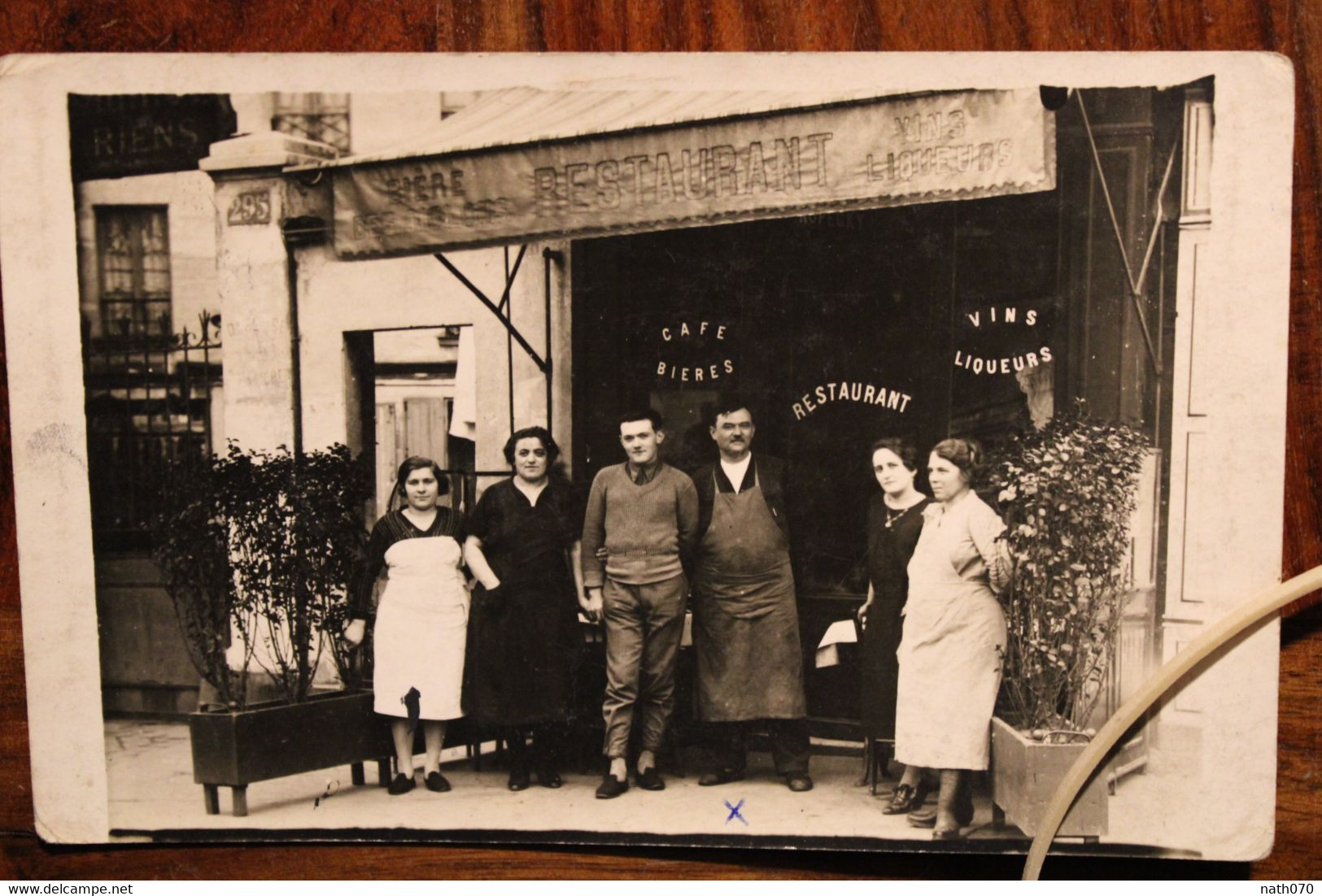 Carte Photo 1940's CPA Ak Commerce Restaurant Café Bière Vins Liqueurs - Restaurants