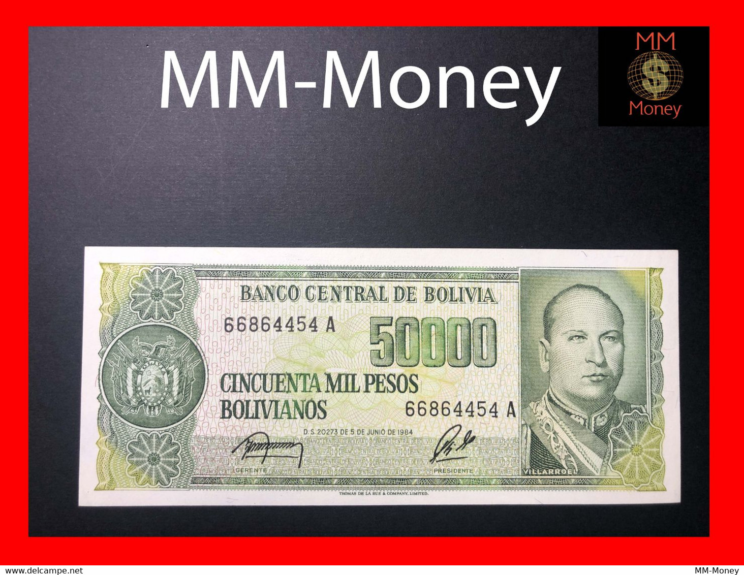 BOLIVIA  50.000  50000 Pesos Bolivianos  D. 5.6.1984  P. 170    UNC - Bolivie
