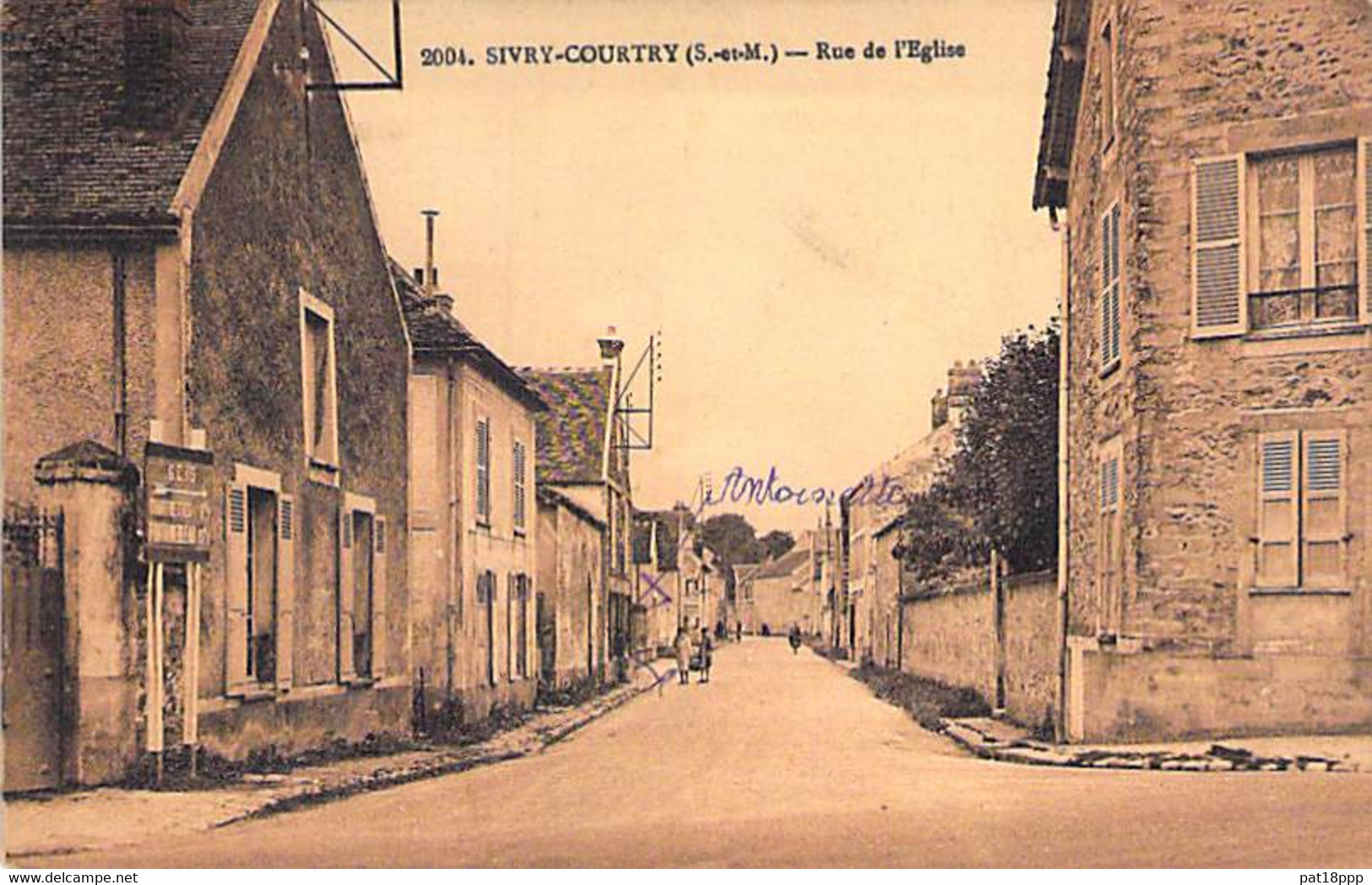 77 - SIVRY- COURTRY : Rue De L'Eglise - CPA Village ( 1.235 Habitants) 1933 - Seine Et Marne - Other & Unclassified