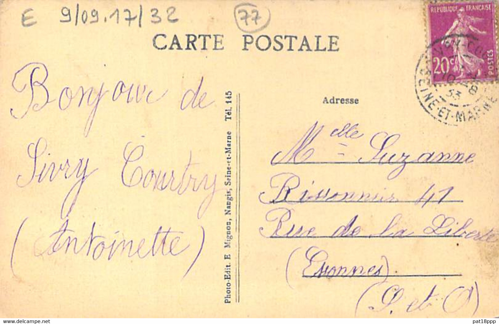 77 - SIVRY- COURTRY : Rue De L'Eglise - CPA Village ( 1.235 Habitants) 1933 - Seine Et Marne - Other & Unclassified