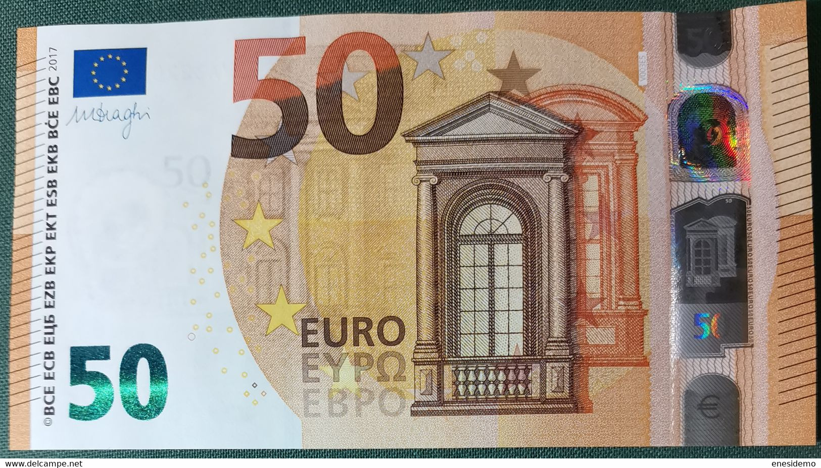 50 EURO SPAIN 2017 DRAGHI V003E5 VA SC FDS UNCIRCULATED PERFECT