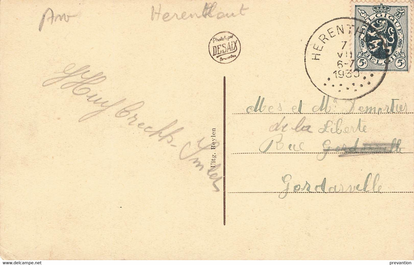 HERENTHOUT - Hof Van Mr J.C. Driane - Carte Circulé - Herenthout