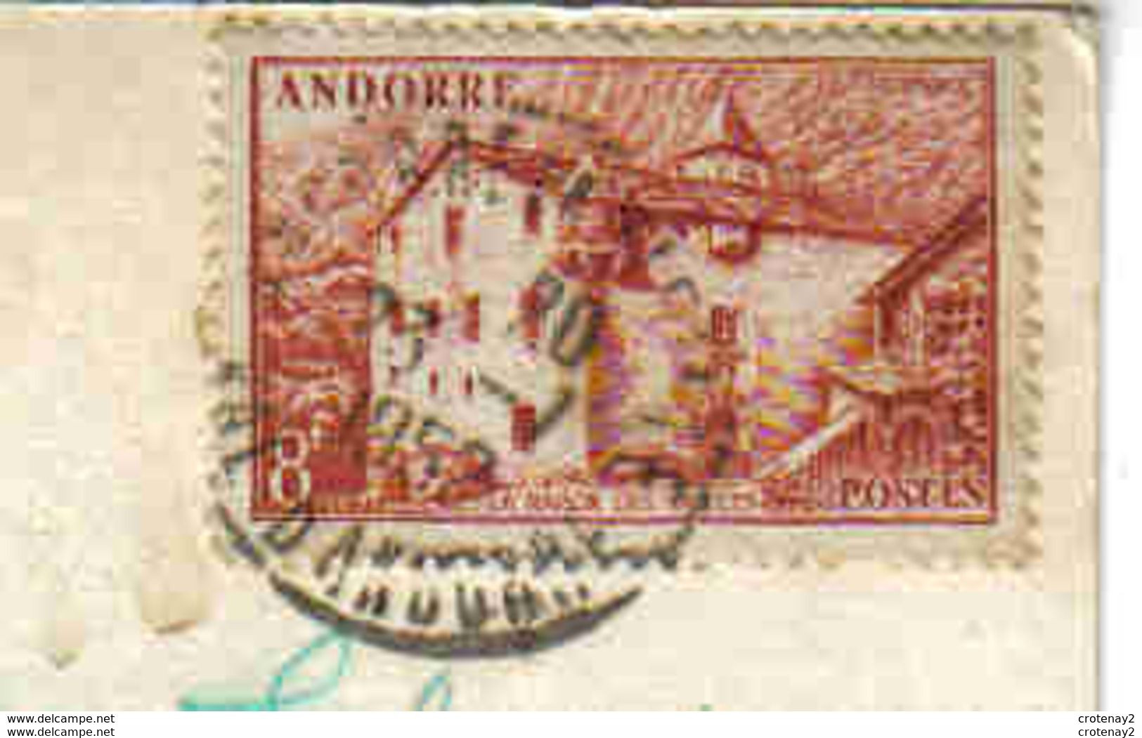 Valls D'Andorra N°43 ANDORRE La Vella Capital De Les Valls V. Claverol En 1952 VOIR TIMBRE - Andorra