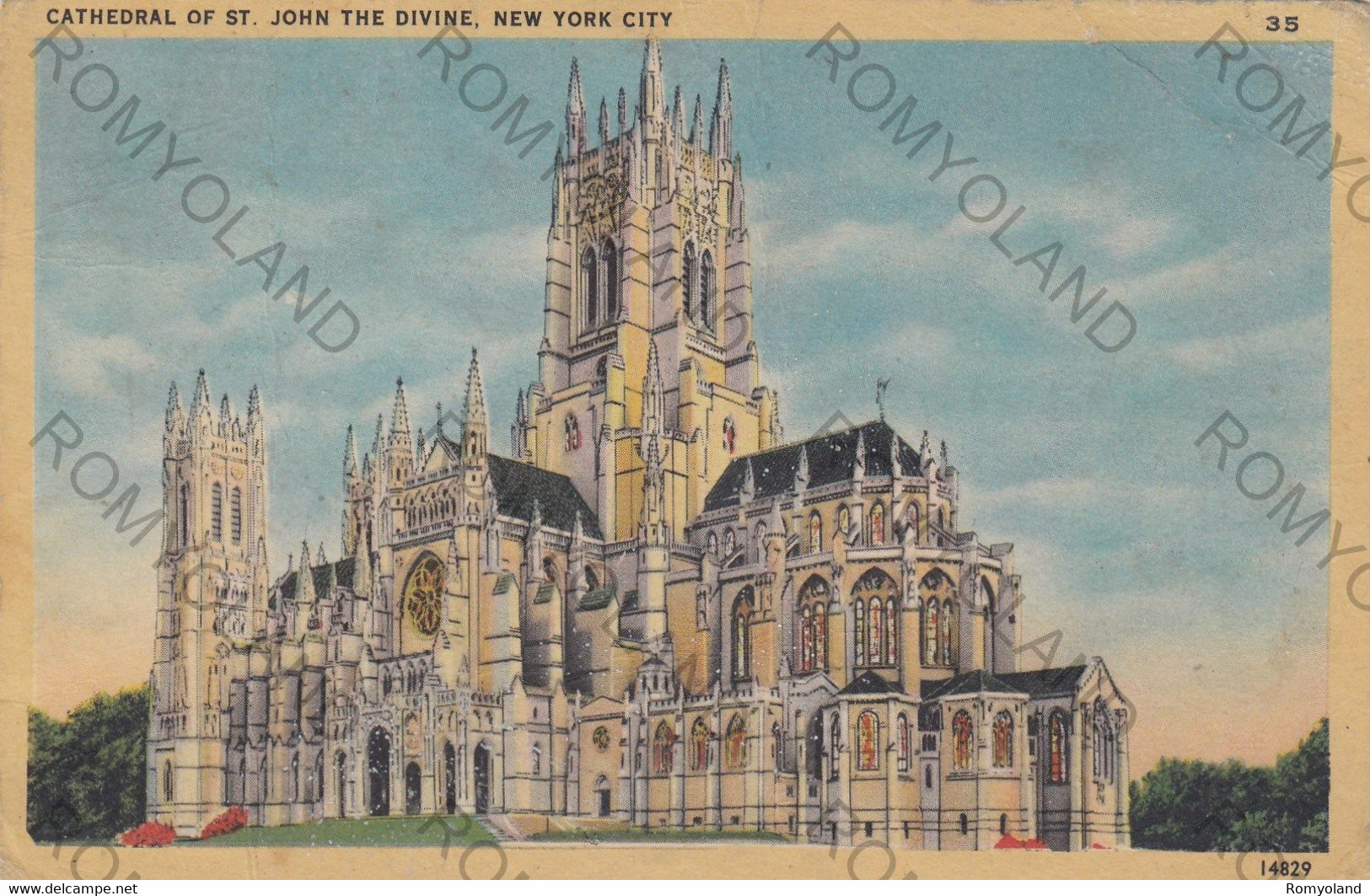 CARTOLINA  NEW YORK CITY,NEW YORK,STATI UNITI,CATHEDRAL OF ST.JOHN THE DIVINE,VIAGGIATA 1948 - Churches