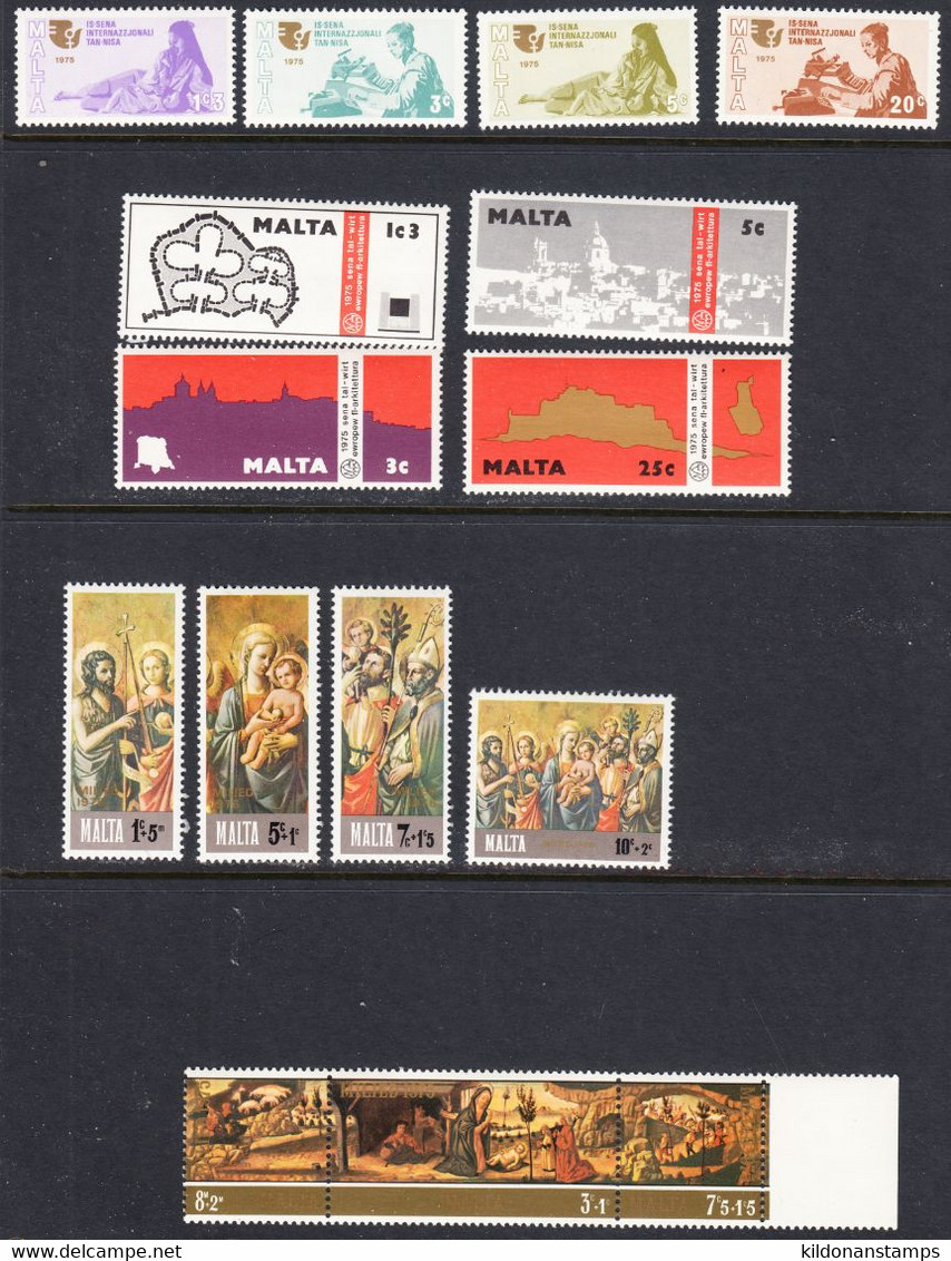 Malta 1975 Mint No Hinge, Sc# 491-494,497-500,B20-B26 - Malta