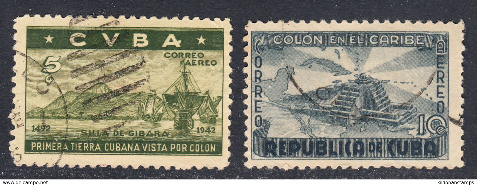 Cuba 1944 Air Mail, Cancelled, Sc# C36-C37, SG - Posta Aerea