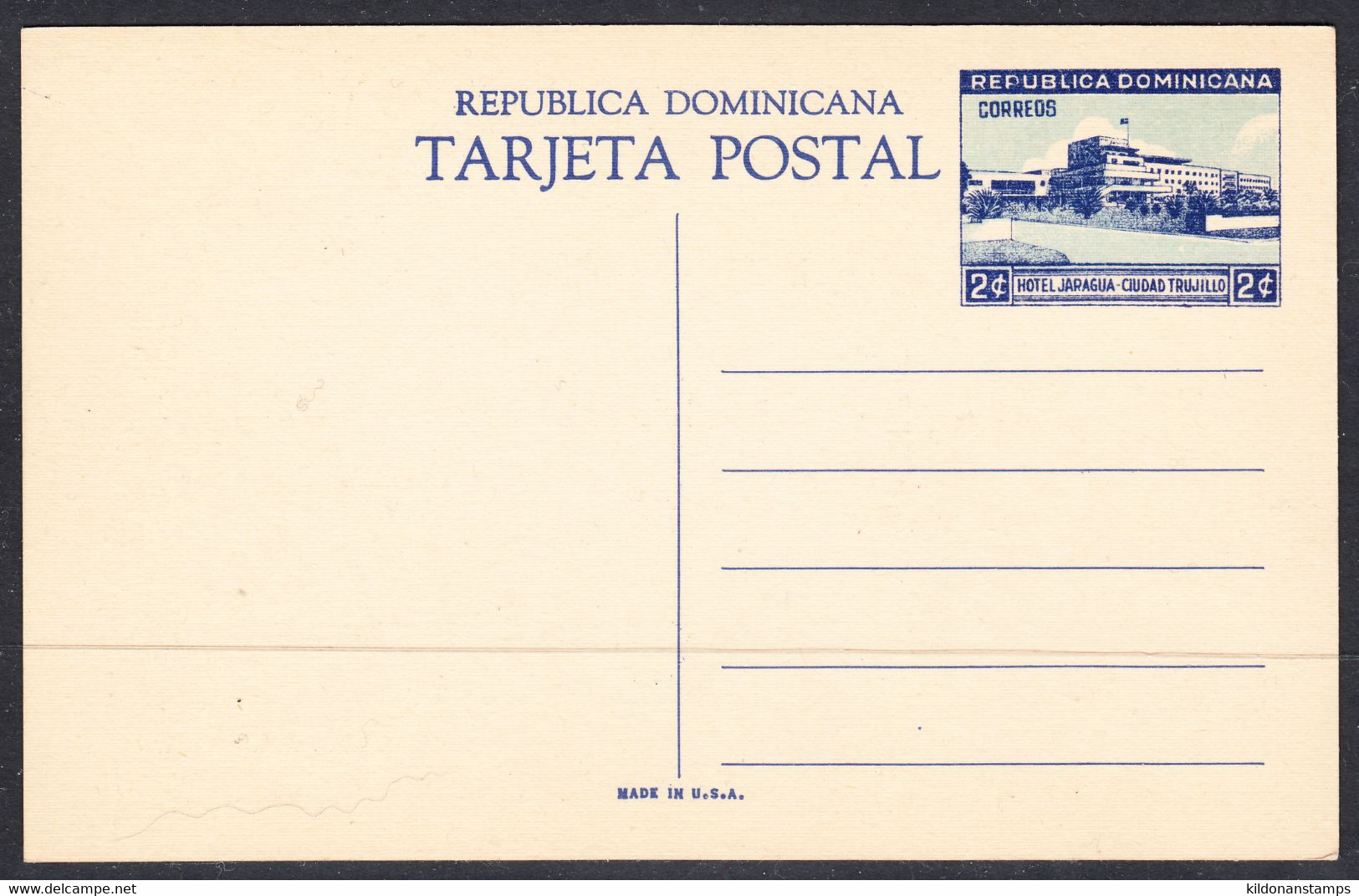 Dominican Republic 1948 Unused Postal Stationary/postcard, Sc# ,SG - República Dominicana