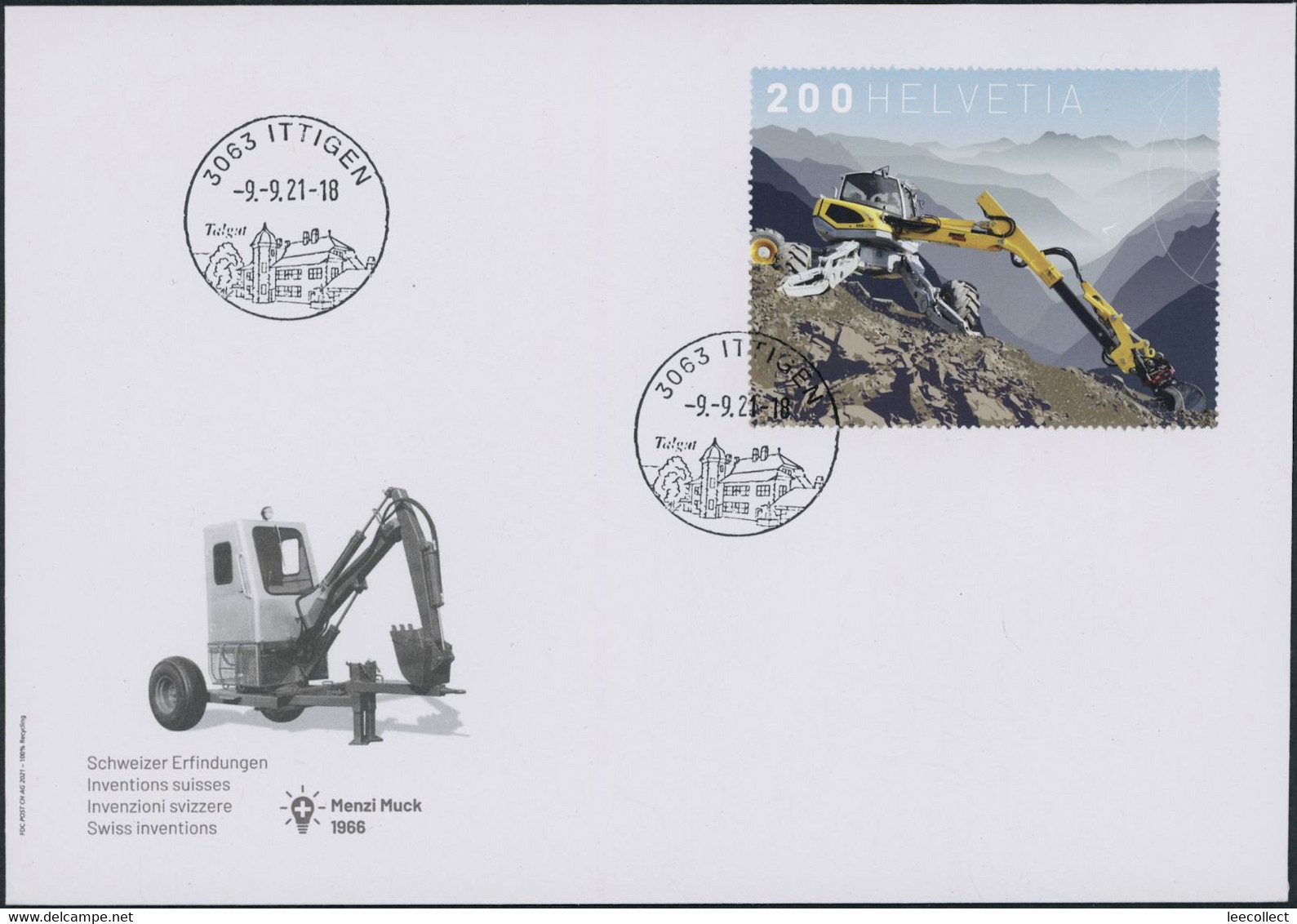 Suisse - 2021 - Menzi Muck - Blockausschnitte - Ersttagsbrief FDC ET - Cartas & Documentos